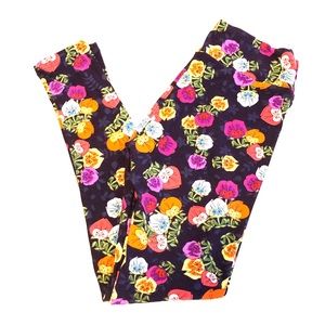 LuLaRoe Alice and Wonderland Pansies Leggings